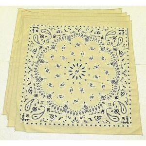 Hav-A-Hank Bandanas 21" x 21" Tan Paisley 4-Pack